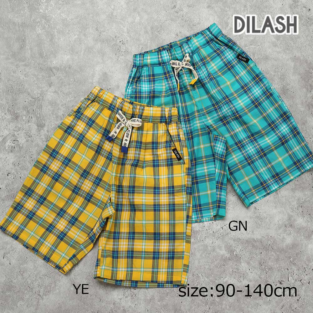 Long-Trousers, Trousers - ●期間限定P11倍● ディラッシュ DILASH 【綿100％】 マドラスチェック カーゴ ハーフパンツ ( 90 100 110 120 130 140 ) 子ども服 キッズ ジュニア 男の子 女の子