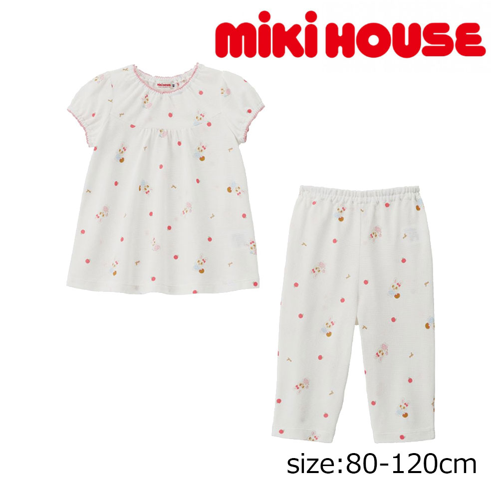 Rakuten - ●期間限定P11倍● ミキハウス mikihouse 　うさこ柄　半袖 長ズボン パジャマ ( 80 90 100 110 120 ) 　女の子　夏　幼児　キッズ　子ども服