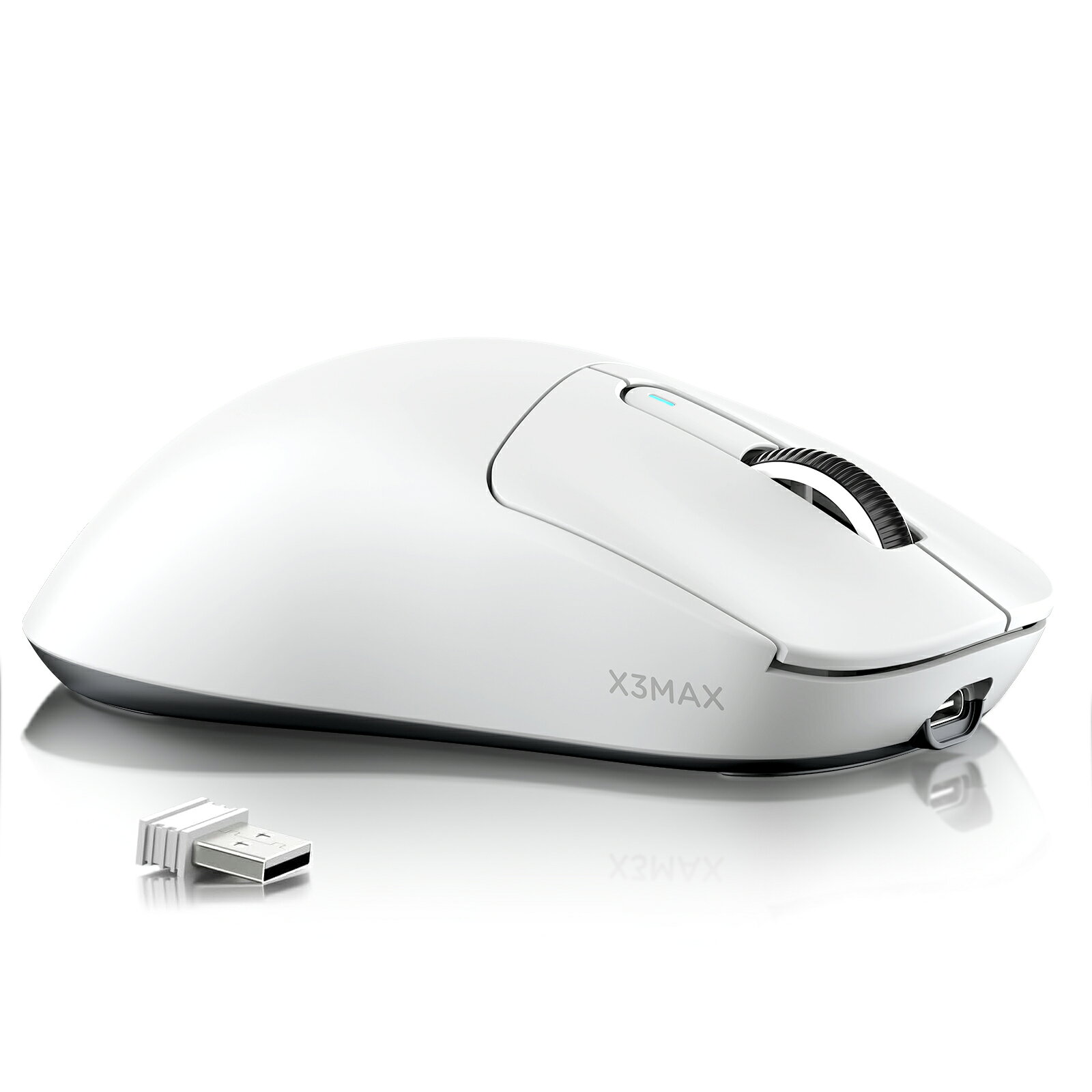 ATTACK SHARK X3 MAX ゲーミングマウス ワイヤレス Bluetooth 有線 PAW3950センサー 最大42000DPI 50DPI単位調整 750IPS 50G 49±3g 超軽量 左右対称 光学式マイクロスイッチ 1億回耐久 USB-C 2.4GHz Bluetooth5.4 3モード接続 充電式 技適認証済 ホワイト 国内正規品
