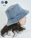 【50%OFF SALE】デニムウォッシュバケットハット 帽子 レディース ハット 日よけ防止 折りたたみ 春 夏 大きめ 屋外 フェス レジャー 通勤 自転車...