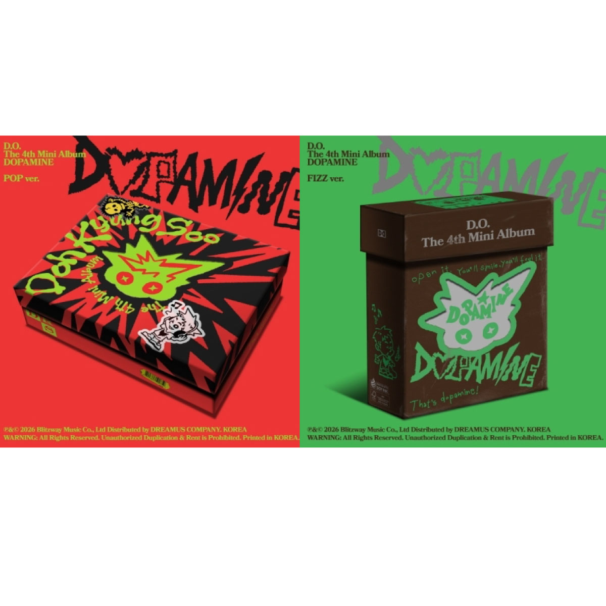 【レビューを書いて弊店特典5枚】【和訳選択】【通常盤】【VER選択】D.O - 4th Mini Album [DOPAMINE] (FIZZ ver.) (POP ver.) EXO エクソ ディオ 4集ミニアルバム【安心・安全日本国内発送】