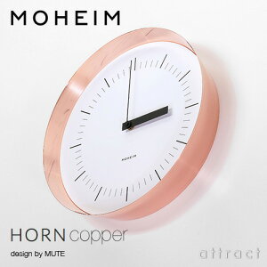 モヘイムMOHEIMホルンHORNコッパーCopperウォールクロック壁掛け時計サイズ:Φ280mmステップムーブメントデザイン:MUTEカラー:コッパー銅メッキスチールアクリル時計文字盤掛時計【HLS_DU】【RCP】【smtb-KD】