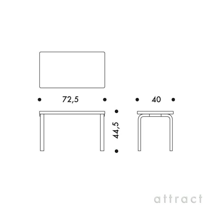 アルテック Artek BENCH 153B ベンチ 153B ソリッドトップ サイズ：72.5×40cm バーチ材 デザイン：Alvar Aalto ブラックラッカー仕上げ エントランス ベンチ フィンランド 北欧 2