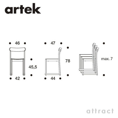 アルテック Artek アトリエチェア ATELIER CHAIR スタッキングチェア オーク ナチュラルラッカー デザイン：TAF Studio ストックホルム 国立美術館 軽量 コントラクト レストラン ダイニング 椅子 フィンランド 北欧 【RCP】 【smtb-KD】