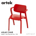 アルテック Artek アスラック チェア Aslak Chair ダイニング チェア スタッキング アームチェア 椅子 デザイン：Ilmari Tapiovaara カラー：レッド ラッカー ビーチ 塗装仕上げフィンランド 北欧