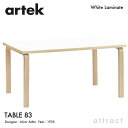 アルテック Artek TABLE 83 テーブル 83 サイズ：182×91cm 厚み 5cm バーチ材 デザイン：Alvar Aalto 天板 ホワイトラミネート 脚部 クリアラッカー仕上げ ダイニング デスク フィンランド 北欧