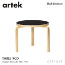 AebN Artek TABLE 90D e[u 90D TCYF48~44cm  3cm 3{r fUCFAlvar Aalto V ubNmE r NAbJ[dグ TChe[u ~` rO tBh k