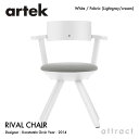 アルテック Artek ライバルチェア KG002 RIVAL CHAIR ハイバッグ ホワイトシェル 3次元布張り ライトグレー/クリーム バーチ ホワイトラッカー デザイン：Konstantin Grcic 回転式 ワークチェア 椅子 フィンランド 北欧