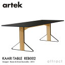 アルテック Artek KAARI TABLE REB002 カアリテーブル サイズ:240×90cm 厚み2.4cm 天板 ブラックリノリウム 脚部 ナチュラ...