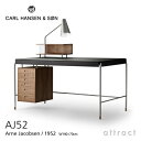 カールハンセン & サン Carl Hansen & Son ソサエティテーブル Society Table デスク AJ52 Arne Jacobsen アルネ・ヤコブセン サイズ:140cm ウォルナット Walnut オイルフィニッシュ 天板:レザー(2色)ランプモジュール ユニット付属 【RCP】