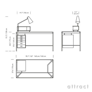 カールハンセン & サン Carl Hansen & Son ソサエティテーブル Society Table デスク AJ52 Arne Jacobsen アルネ・ヤコブセン サイズ：160cm ウォルナット Walnut オイルフィニッシュ 天板：レザー（2色）ランプモジュール ユニット付属 【RCP】