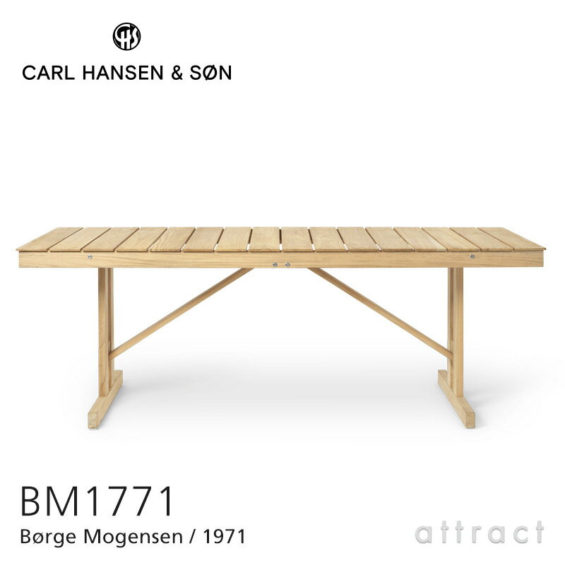 カールハンセン & サン Carl Hansen & Son デッキチェアシリーズ Deck Chair Series 折りたたみ式 ダイニングテーブル W194cm BM1771 Borge Mogensen ボーエ・モーエンセン チーク Teak 無塗装仕上げ アウトドア