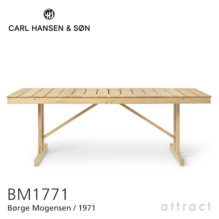 カールハンセン & サン Carl Hansen & Son デッキチェアシリーズ Deck Chair Series 折りたたみ式 ダイニングテーブル W194cm BM1771 Borge Mogensen ボーエ・モーエンセン チーク Teak 無塗装仕上げ アウトドア 屋外 家具 【RCP】【smtb-KD】