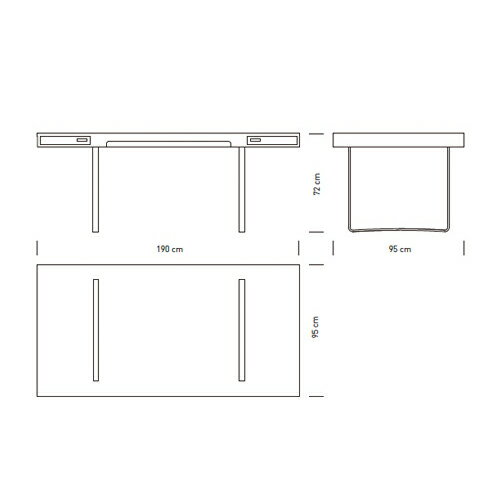 カールハンセン & サン Carl Hansen & Son デスク Desk ワーキング テーブル CH110 Hans.J.Wegner ハンス・J・ウェグナー サイズ：190cm ウォルナット Walnut オイルフィニッシュ ステンレススチール ベース 机 オフィス 書斎 北欧 【RCP】