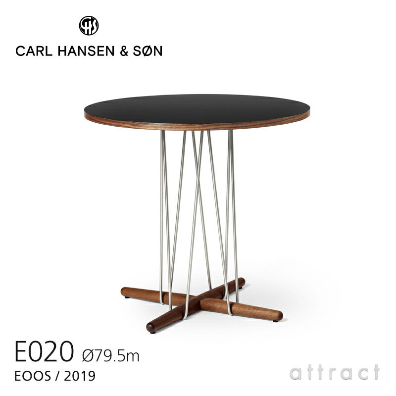 カールハンセン & サン Carl Hansen & Son ダイニングテーブル E020 エンブレイス テーブル Embrace Table Eoos イーオス サイズ：Φ79.5×H74cm ウォルナット オイル仕上げ 支柱：ステンレス 北欧 机 リビング 【RCP】【smtb-KD】