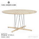 カールハンセン & サン Carl Hansen & Son 屋外用 ダイニングテーブル E022 エンブレイス アウトドア テーブル Embrace Outdoor Table Eoos イーオス サイズ:Φ140×H74cm チーク Teak 無塗装仕上げ 支柱:ステンレス 北欧 屋外 テラス ガーデン