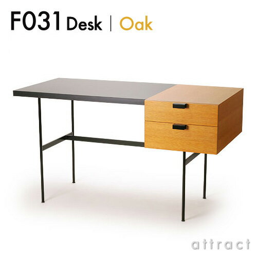 METROCS メトロクス F031 Desk F031 デスク 机 プチデスク Oak オーク 天板：ブラック デザイナー：Pierre Paulin ピエール・ポラン メラミン化粧板 引出し収納 スチールベース インテリア 家具 SOHO 書斎 【RCP】