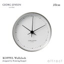 ジョージ ジェンセン GEORG JENSEN コッペル Koppel Wall Clock ウォールクロック 10cm ステンレス カラー：シルバー×ホワイト デザイナー：Henning Koppel ヘニング コッペル 掛け時計 壁掛け デンマーク 北欧 【RCP】【smtb-KD】