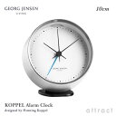 ジョージ ジェンセン GEORG JENSEN コッペル Koppel Alarm Clock アラームクロック 10cm 卓上ホルダー付 ステンレス カラー：シルバー×ホワイト デザイナー：Henning Koppel ヘニング・コッペル スヌーズ機能 目覚まし 【RCP】【smtb-KD】