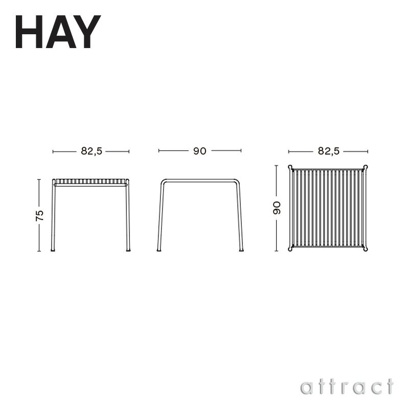 ヘイ HAY パリサード Palissade テーブル Table サイズ：82.5cm 粉体塗装・亜鉛メッキ加工 デザイン：Ronan & Erwan Bouroullec アウトドア 屋外 ガーデン 2
