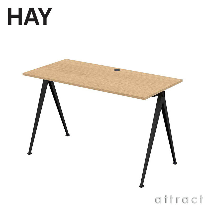 ヘイ HAY ピラミッド デスク Pyramid Desk デスク ワーキング テーブル W120×60cm カラー：ラッカー オーク べニヤ ベース：スチール（ブラック塗装） デザイン：Wim Rietveld 書斎 机 自室 勉強 【RCP】【smtb-KD】