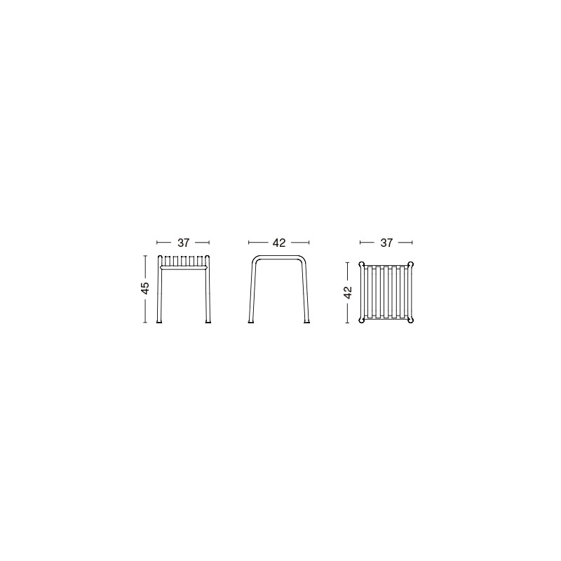 ヘイ HAY パリサード Palissade スツール Stool カラー：ホットガルバナイズド 亜鉛メッキ加工 デザイン：Ronan & Erwan Bouroullec アウトドア 屋外 ガーデン 2