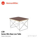 ハーマンミラー Herman Miller イームズ ワイヤーベース ローテーブル Eames Wire Base Low Table サイドテーブル ローテーブル ミニ コーヒーテーブル ウォルナット × トリバレントクローム デザイン：Charles & Ray Eames 【smtb-KD】