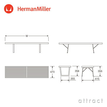 ハーマンミラー Herman Miller ネルソン プラットフォームベンチ Nelson Platform Bench 1830mm ウッドベース トップ：メープル デザイン：George Nelson PB.72 W UL サイド テーブル ベンチ イームズ 椅子 チェア 【RCP】【smtb-KD】