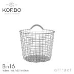 コルボ KORBO ビン 16 Bin 16 ワイヤー バスケット ステンレス サイズ：Φ31cm 容量 16L 収納 ランドリーボックス 丸型 ハンドル カゴ ハンドメイド 手編み 職人 手作り 伝統 屋外 アウトドア ガーデニング 【RCP】【smtb-KD】