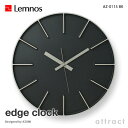 レムノス Lemnos タカタ edge clock エッジクロック AZ-0115 Lサイズ Φ350mm カラー：ブラック スイープムーブメント デザイン：AZUMI 壁掛け時計 ウォールクロック 贈り物 ギフト 【RCP】【smtb-KD】