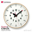 レムノス Lemnos タカタ ふんぷんくろっく fun pun clock YD14-08L Lサイズ Φ365mm プライウッド ステップムーブメント デザイン：土橋 陽子 モンテッソーリ教育 壁掛け時計 ウォールクロック 贈り物 ギフト 【HLS_DU】【RCP】【smtb-KD】