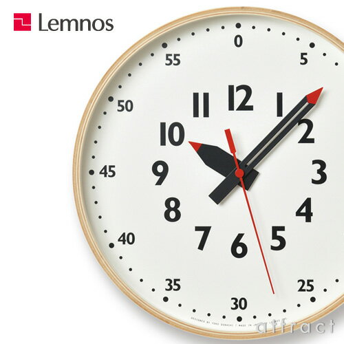 レムノス Lemnos タカタ ふんぷんくろっく fun pun clock YD14-08M Mサイズ Φ305mm プライウッド ステップムーブメント デザイン：土橋 陽子 モンテッソーリ教育 壁掛け時計 ウォールクロック 贈り物 ギフト 【HLS_DU】【RCP】 2