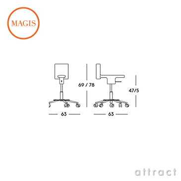 マジス MAGIS 360 チェア 360° CHAIR 昇降式回転チェア 椅子 オフィス ワークチェア キャスター カラー:ブラック SD1540 デザイン:Konstantin Grcic コンスタンチン・グルチッチ デスク 椅子 【RCP】【smtb-KD】
