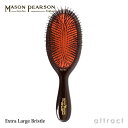 メイソンピアソン 【楽天マガジン掲載】 【正規取扱店】 エクストララージブリッスル MASON PEARSON Extra Large Bristle ヘアブラシ ダークルビー 硬質猪毛100% ラージサイズ クリーニングブラシ付 【RCP】【smtb-KD】