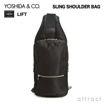 吉田カバン YOSHIDA & Co. ポーター PORTER リフト LIFT スリングショルダーバック ワンショルダー A5サイズ対応 iPad ナイロンツイル PVC加工 ステア革 カラー：ブラック 822-06134 【RCP】 【smtb-KD】 【楽ギフ_包装】 【楽ギフ_のし宛書】