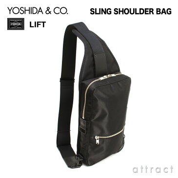 吉田カバン YOSHIDA & Co. ポーター PORTER リフト LIFT スリングショルダーバック ワンショルダー A5サイズ対応 iPad ナイロンツイル PVC加工 ステア革 カラー：ブラック 822-06134 【RCP】 【smtb-KD】 【楽ギフ_包装】 【楽ギフ_のし宛書】