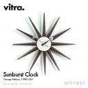 ヴィトラ Vitra Sunburst Clock サンバーストクロック Wall Clock ウォールクロック 掛け時計 デザイン：George Nelson ジョージ ネルソン カラー：ウォルナット デザイナー パントン イームズ 【RCP】【smtb-KD】