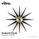 ヴィトラ Vitra Sunburst Clock サンバーストクロック Wall Clock ウォールクロック 掛け時計 デザイン：George Nelson ジョージ・ネルソン カラー：ブラック デザイナー パントン イームズ 