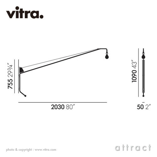 ヴィトラ Vitra ポテンス Potence デザイン：Jean Prouve ジャン・プルーヴェ カラー：ブラック ウォールランプ 壁面 照明 家具 インテリア デザイナー パントン イームズ 【RCP】【smtb-KD】