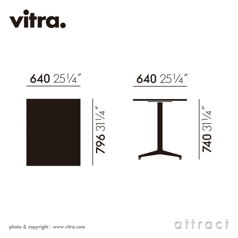 ヴィトラ Vitra ビストロ テーブル Bistro Table アウトドア テーブル 屋外 レクタングラーテーブル スクエア 角型 デザイン：Ronan & Erwan Bouroullec ロナン&エルワン・ブルレック カラー：ブラック カフェ テラス バルコニー 【RCP】【smtb-KD】 2