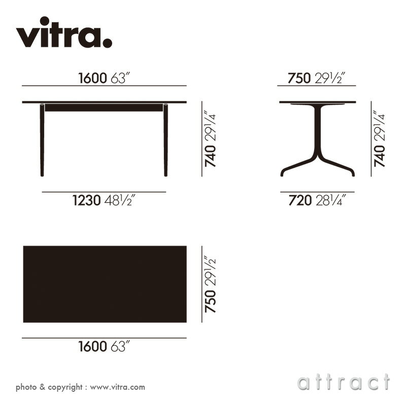 ヴィトラ Vitra ベルヴィル テーブル Belleville Table W1600mm アウトドア テーブル 屋外 レクタングラー デザイン：Ronan & Erwan Bouroullec ロナン&エルワン・ブルレック カラー：2色 ビストロ カフェ テラス バルコニー 【RCP】【smtb-KD】 2