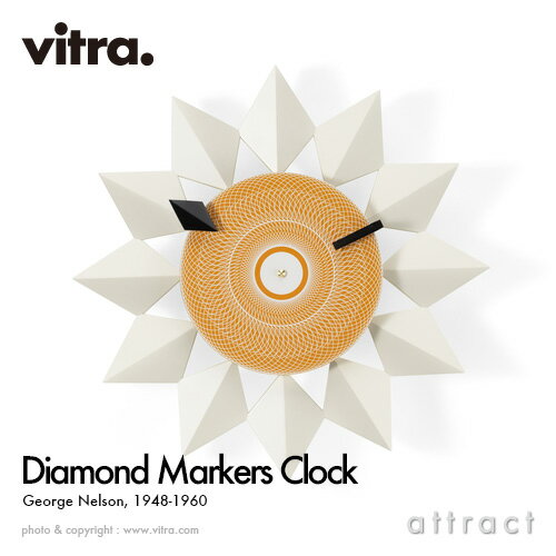 ヴィトラ Vitra ダイヤモンド マーカー クロック Diamond Markers Clock Wall Clock ウォールクロック 掛け時計 デザイン：George Nelson ジョージ・ネルソン ホワイト Φ335mm デザイナー パントン イームズ 【RCP】【smtb-KD】