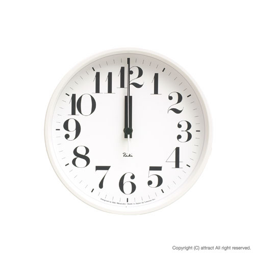 レムノス Lemnos タカタ Riki Steel Clock リキ スチールクロック 掛時計 電波時計 WR-0825 壁掛け時計 掛時計 時計 ウォールクロック カラー：ホワイト デザイン：渡辺 力 インテリア デザイン 雑貨 ギフト 【RCP】【smtb-KD】