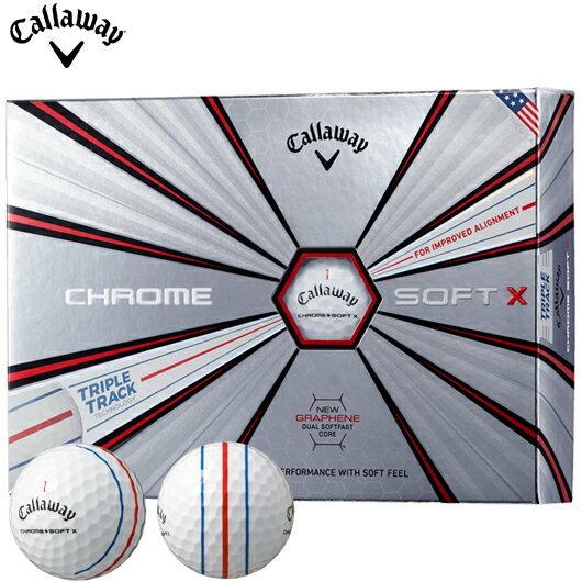 キャロウェイ CHROME SOFT X ゴルフボールトリプルトラックテクノロジーモデル1ダース/12個入り (全1色)#Callaway#CW#BALL#クロムソフト#グラフェン#TRIPLE TRACK