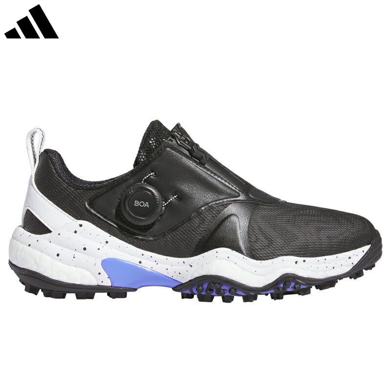 【即納】女性用 アディダス ウィメンズ コードカオス 25 ボア スパイクレス ゴルフシューズ IG8749 コアブラック/フットウェアホワイト/コバルトブルー...