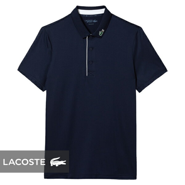  ラコステ リブニットカラークロックゴルフポロシャツ DH3982-99ネイビー (紺/525)#LACOSTE#メンズアパレル#半袖#ゴルフシャツ