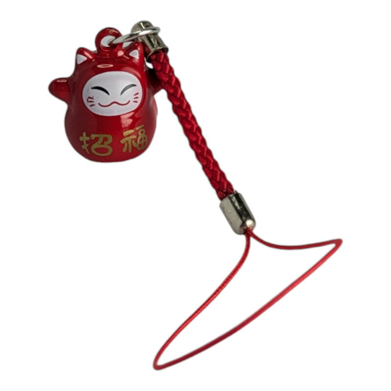 樂天商城 - 【動画有り】招き猫のストラップ 赤（鈴入り）【メール便対応可能：1サイズ】