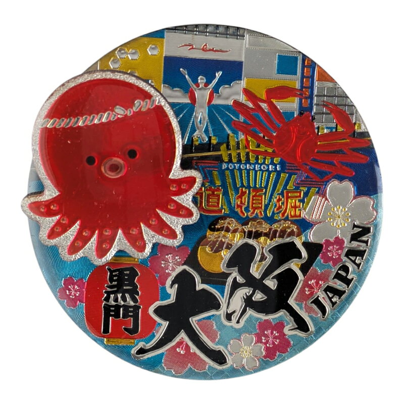 ご当地クリップマグネット 大阪 お土産 道頓堀 たこ焼き かに 黒門市場 メモホルダー 書類整理 キッチン 冷蔵庫 磁石 雑貨 観光 グッズ 記念品 プチギフト 贈り物 友人 家族 メール便サイズ3