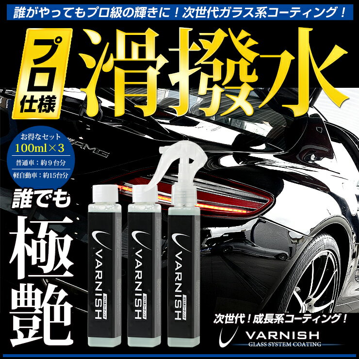 【15日は20%OFF！】【本日10%OFF！】【数量割引あり！】ガラス系コーティング剤【3本セット】車 成長系 コーティング バーニッシュ 持続6カ月 プロ仕様なのに超簡単施工！ 超光沢＆超撥水　【全色対応】コーティング剤[2]