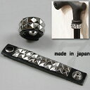本革アクセサリー スタッズリング 杖用 クール ロック かっこいい おしゃれ 折りたたみ杖 ステッキ つえ レザー びょう 鋲 スタッズ 日本製 本革 手作り リング 普通郵便 385円での発送可 父の日
